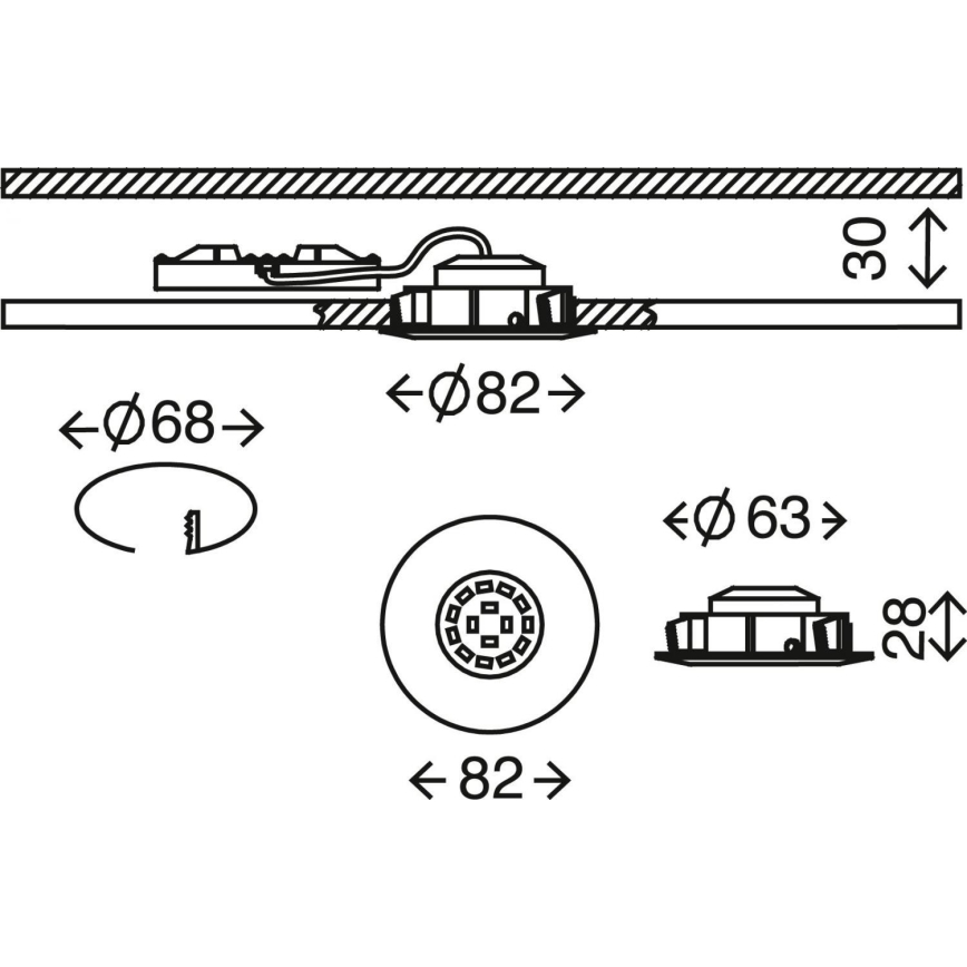 Briloner 7232-019 - LED Hämardatav süvistatav valgusti vannituppa LED/5,5W/230V IP23