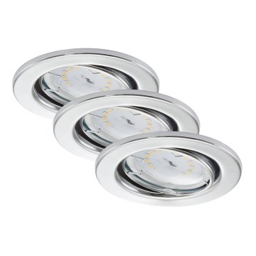 Briloner 7277-038 - KOMPLEKT 3x LED Hämardatav süvistatav valgusti vannituppa 1xGU10/5W/230V IP23