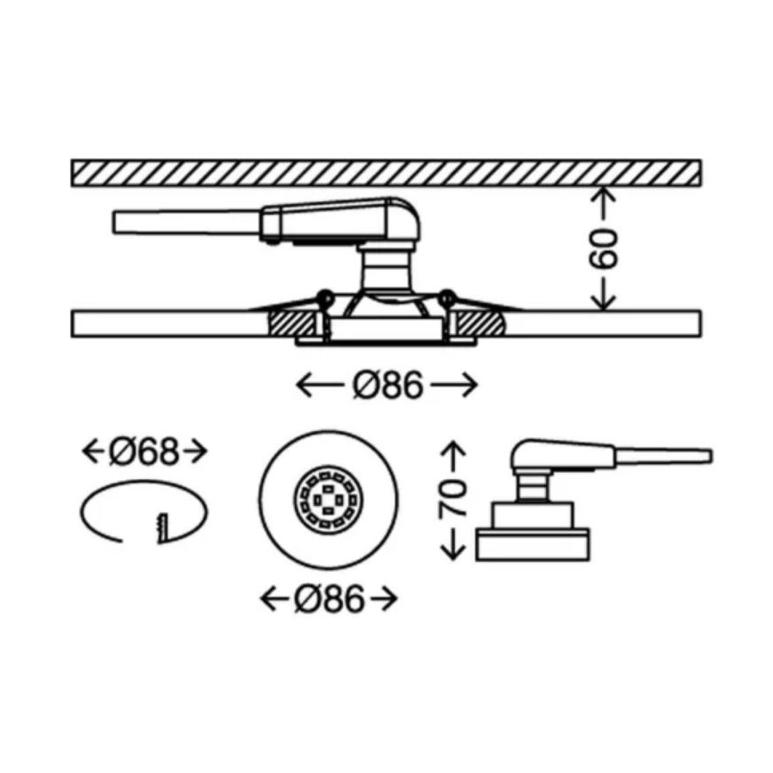 Briloner 7277-038 - KOMPLEKT 3x LED Hämardatav süvistatav valgusti vannituppa 1xGU10/5W/230V IP23