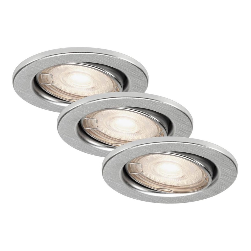 Briloner 7277-039 - KOMPLEKT 3x LED Hämardatav süvistatav valgusti vannituppa 1xGU10/5W/230V IP23