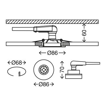 Briloner 7277-039 - KOMPLEKT 3x LED Hämardatav süvistatav valgusti vannituppa 1xGU10/5W/230V IP23