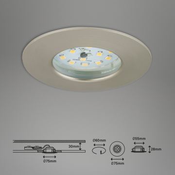 Briloner 7295-012- LED Hämardatav süvistatav vannitoavalgusti ATTACH LED/6,5W/230V IP44