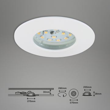 Briloner 7295-016 - LED Hämardatav süvistatav valgusti vannituppa ATTACH LED/6,5W/230V IP44