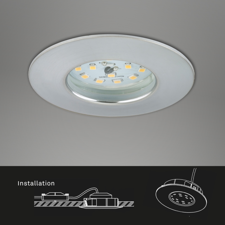 Briloner 7295-019- LED Hämardatav süvistatav vannitoavalgusti ATTACH LED/6,5W/230V IP44