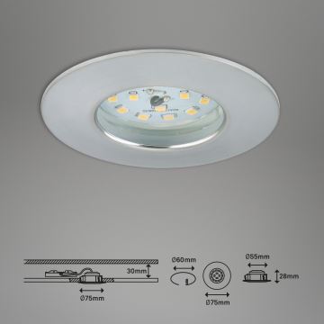 Briloner 7295-019- LED Hämardatav süvistatav vannitoavalgusti ATTACH LED/6,5W/230V IP44