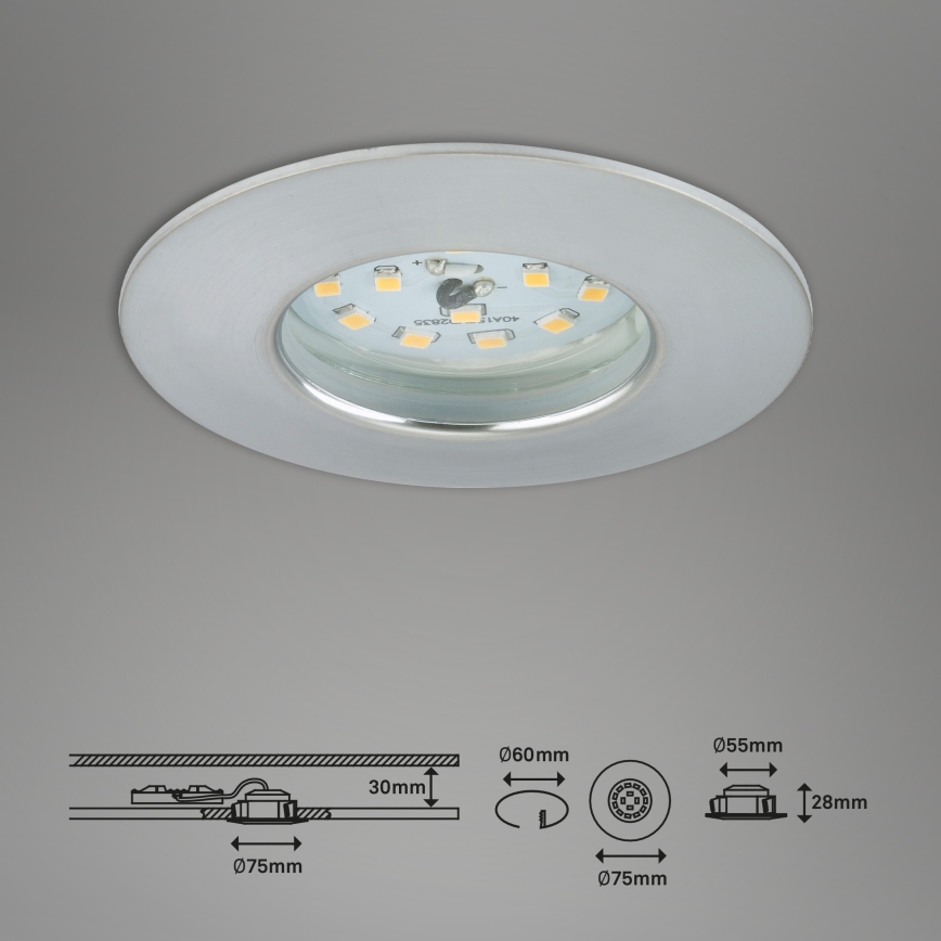 Briloner 7295-019- LED Hämardatav süvistatav vannitoavalgusti ATTACH LED/6,5W/230V IP44