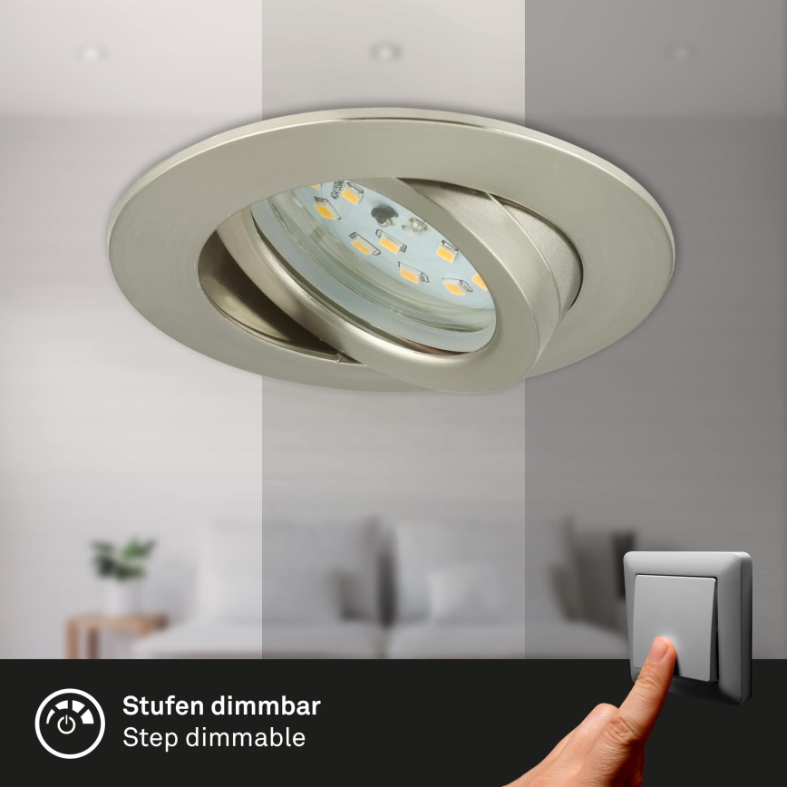 Briloner 7296-012 - LED Hämardatav süvistatav valgusti vannituppa ATTACH LED/6,5W/230V IP23 kroom