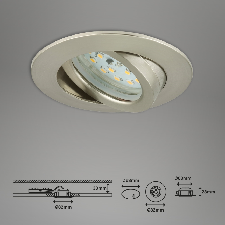 Briloner 7296-012 - LED Hämardatav süvistatav valgusti vannituppa ATTACH LED/6,5W/230V IP23 kroom