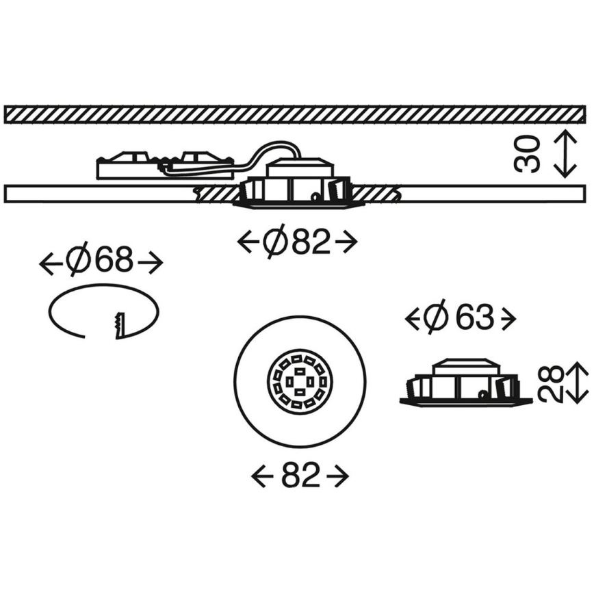 Briloner 7296-012 - LED Hämardatav süvistatav valgusti vannituppa ATTACH LED/6,5W/230V IP23 kroom