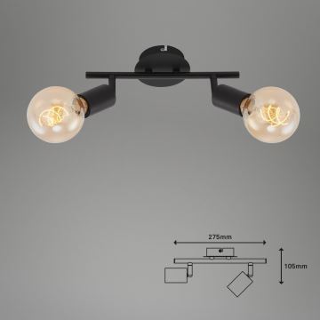 Briloner 10104890 - Kohtvalgusti 2xE27/60W/230V must