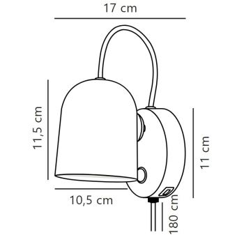 DFTP by Nordlux - Kohtvalgusti seinale koos USB port ANGLE 1xGU10/25W/230V must