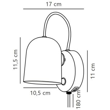 DFTP by Nordlux - Kohtvalgusti seinale koos USB port ANGLE 1xGU10/25W/230V valge