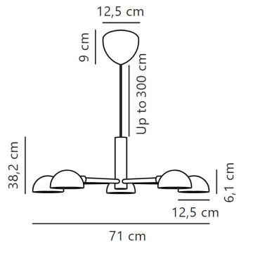 DFTP by Nordlux - Lühter NOMI 5xE14/8W/230V must