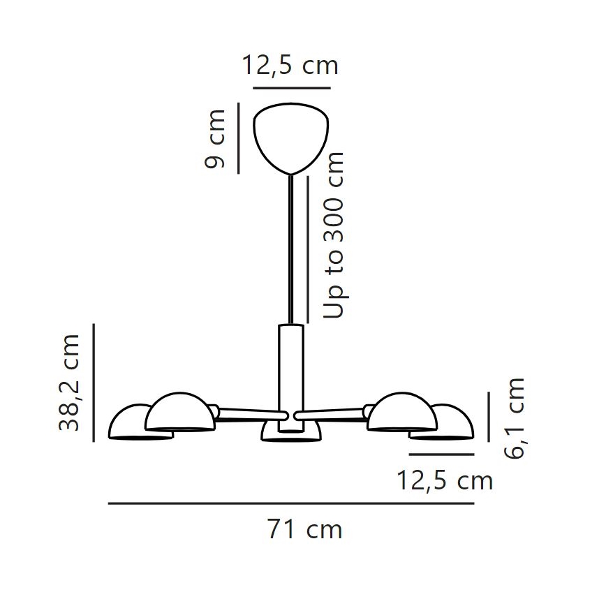 DFTP by Nordlux - Lühter NOMI 5xE14/8W/230V must