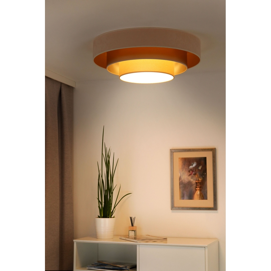 Duolla - LED Laevalgusti LUNETA LED/26W/230V d. 60 cm 4000K kreemikas/kuldne/beež