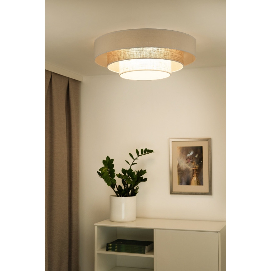 Duolla - LED Laevalgusti LUNETA LED/26W/230V d. 60 cm 4000K kreemikas/pruun