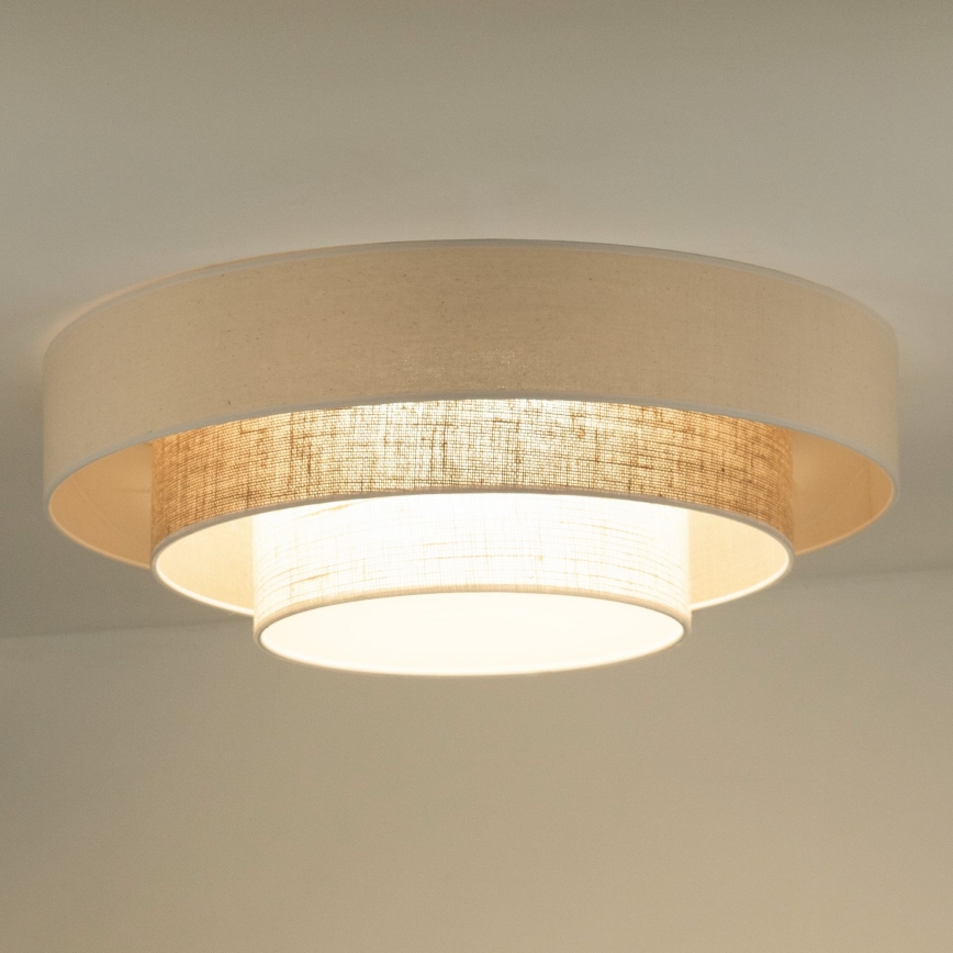 Duolla - LED Laevalgusti LUNETA LED/26W/230V d. 60 cm 4000K kreemikas/pruun