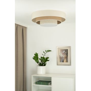 Duolla - LED Laevalgusti LUNETA LED/26W/230V d. 60 cm 4000K kreemikas/pruun