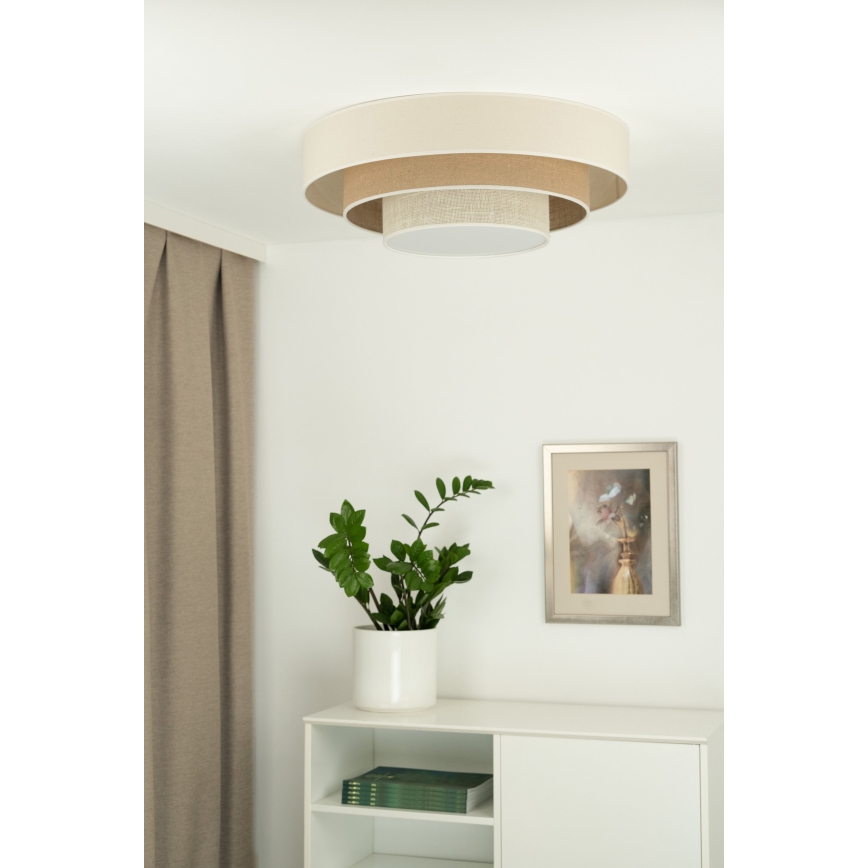 Duolla - LED Laevalgusti LUNETA LED/26W/230V d. 60 cm 4000K kreemikas/pruun