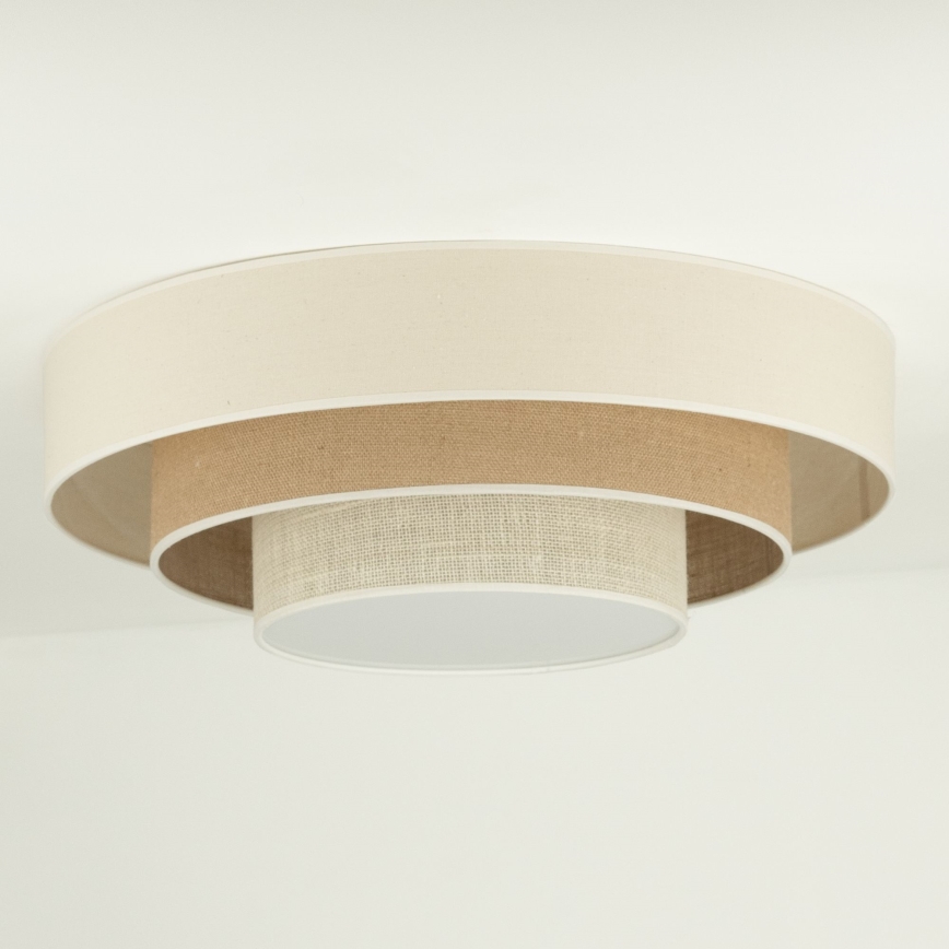 Duolla - LED Laevalgusti LUNETA LED/26W/230V d. 60 cm 4000K kreemikas/pruun