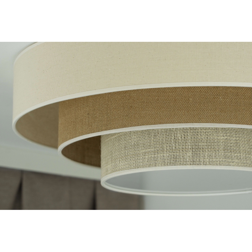 Duolla - LED Laevalgusti LUNETA LED/26W/230V d. 60 cm 4000K kreemikas/pruun