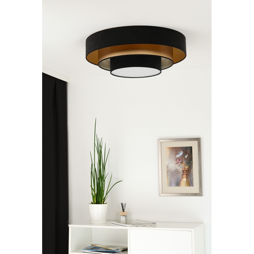 Duolla - LED Laevalgusti LUNETA LED/26W/230V d. 60 cm 4000K must/kuldne