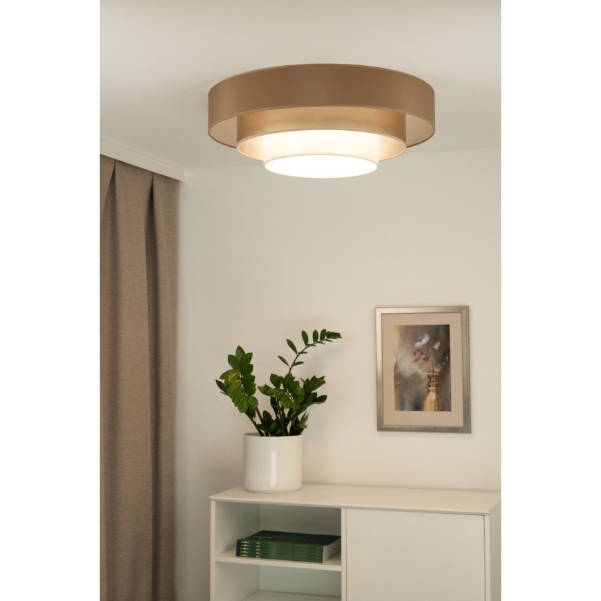 Duolla - LED Laevalgusti LUNETA LED/26W/230V d. 60 cm 4000K pruun/kuldne/valge