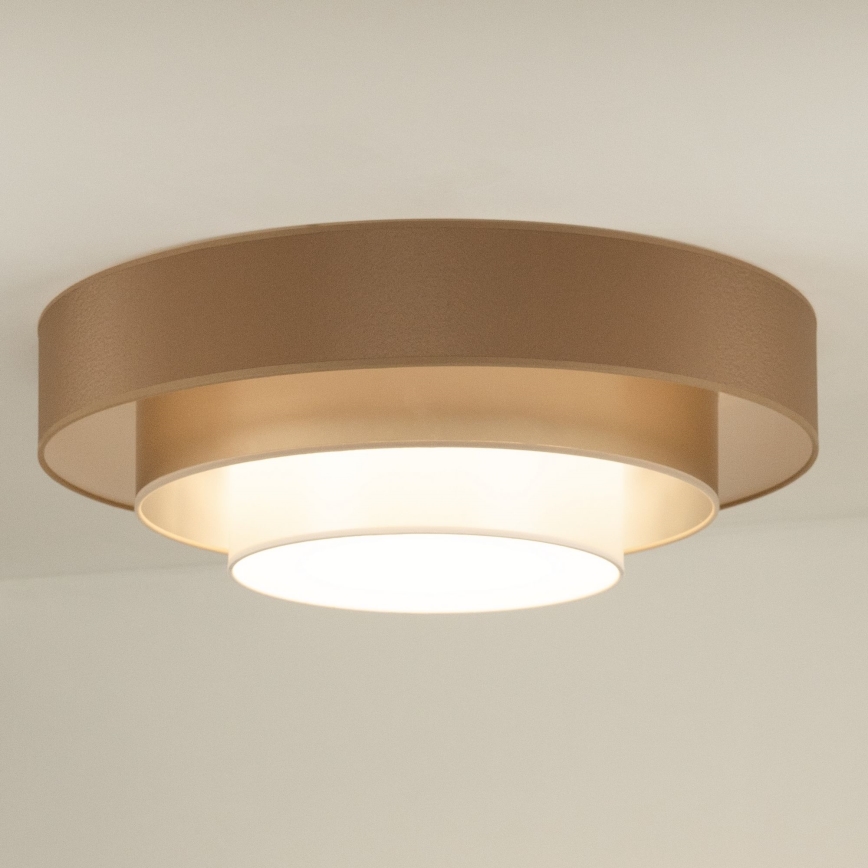 Duolla - LED Laevalgusti LUNETA LED/26W/230V d. 60 cm 4000K pruun/kuldne/valge