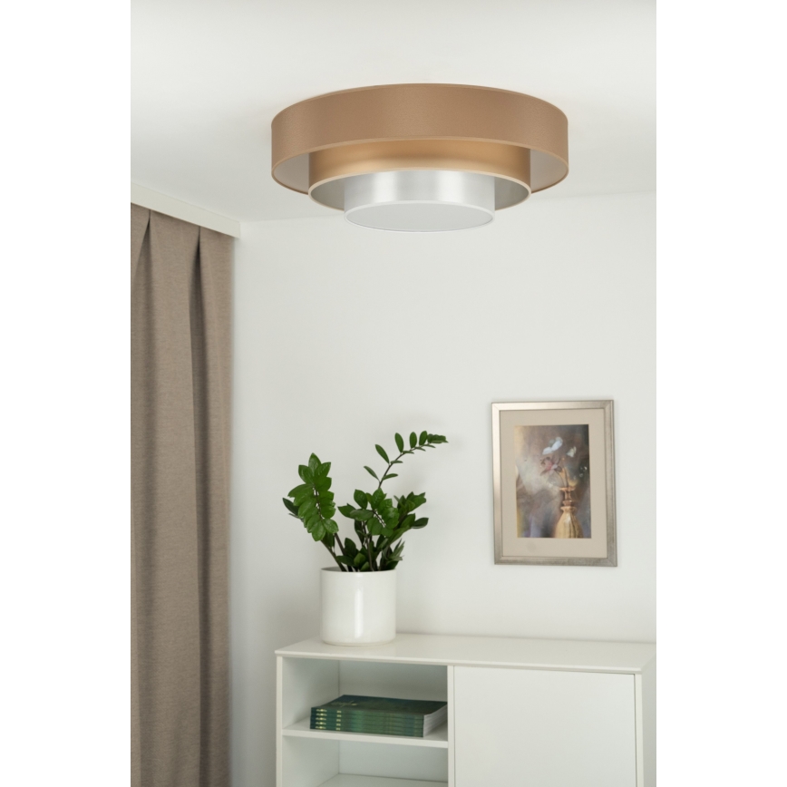 Duolla - LED Laevalgusti LUNETA LED/26W/230V d. 60 cm 4000K pruun/kuldne/valge