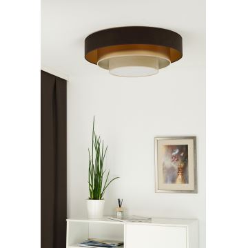 Duolla - LED Laevalgusti LUNETA LED/26W/230V d. 60 cm 4000K pruun/kuldne/kreemikas