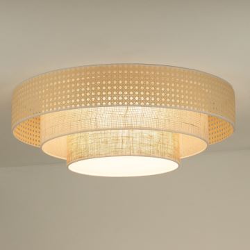 Duolla - LED Laevalgusti LUNETA LED/26W/230V d. 60 cm 4000K rotang/beež/pruun