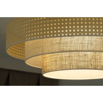 Duolla - LED Laevalgusti LUNETA LED/26W/230V d. 60 cm 4000K rotang/beež/pruun