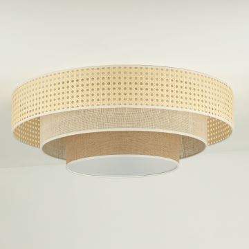 Duolla - LED Laevalgusti LUNETA LED/26W/230V d. 60 cm 4000K rotang/beež/pruun