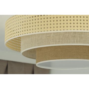 Duolla - LED Laevalgusti LUNETA LED/26W/230V d. 60 cm 4000K rotang/beež/pruun