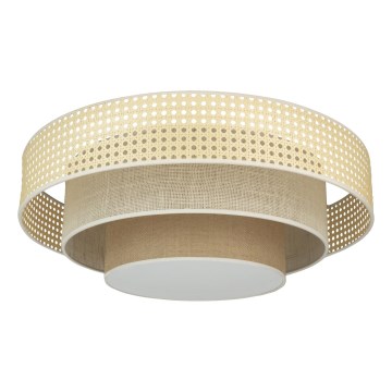 Duolla - LED Laevalgusti LUNETA LED/26W/230V d. 60 cm 4000K rotang/beež/pruun