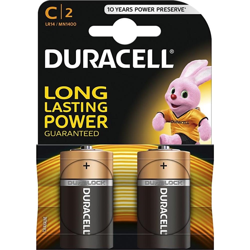 Duracell - 2 tk Alkaline patarei Basic LR14/C 1,5V 2200 mAh