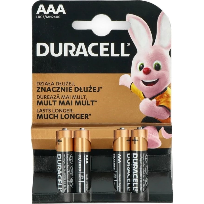 Duracell - 4 tk Alkaline patarei Basic LR03/AAA 1,5V 2400 mAh