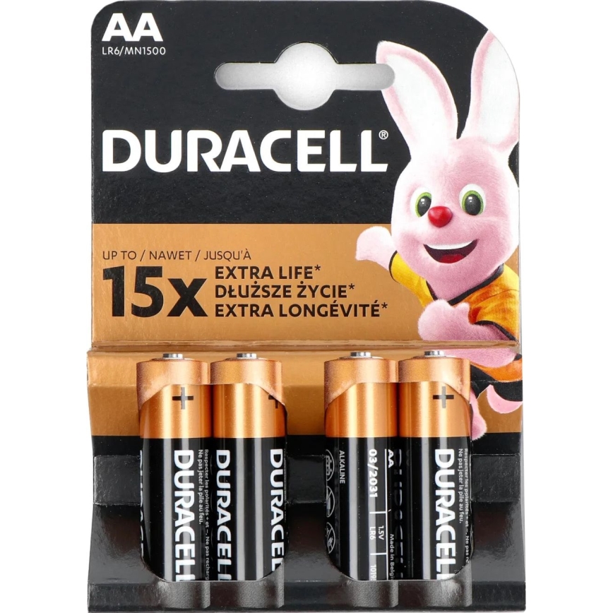 Duracell - 4 tk Alkaline patarei Basic LR06/AA 1,5V 2650 mAh