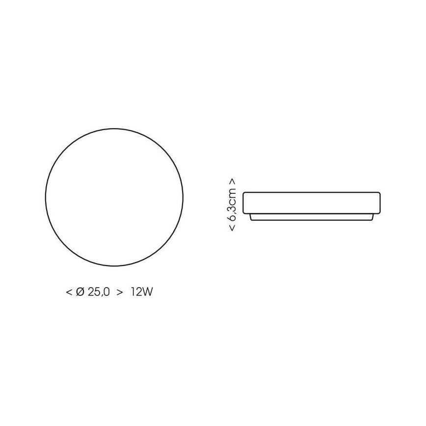 LED Laevalgusti vannituppa LIRA LED/12W/230V 4000K d. 25 cm IP44 must