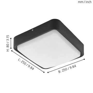 Eglo 33573 - LED Hämardatav väli lae hele PIOVE-C LED/14W/230V IP44