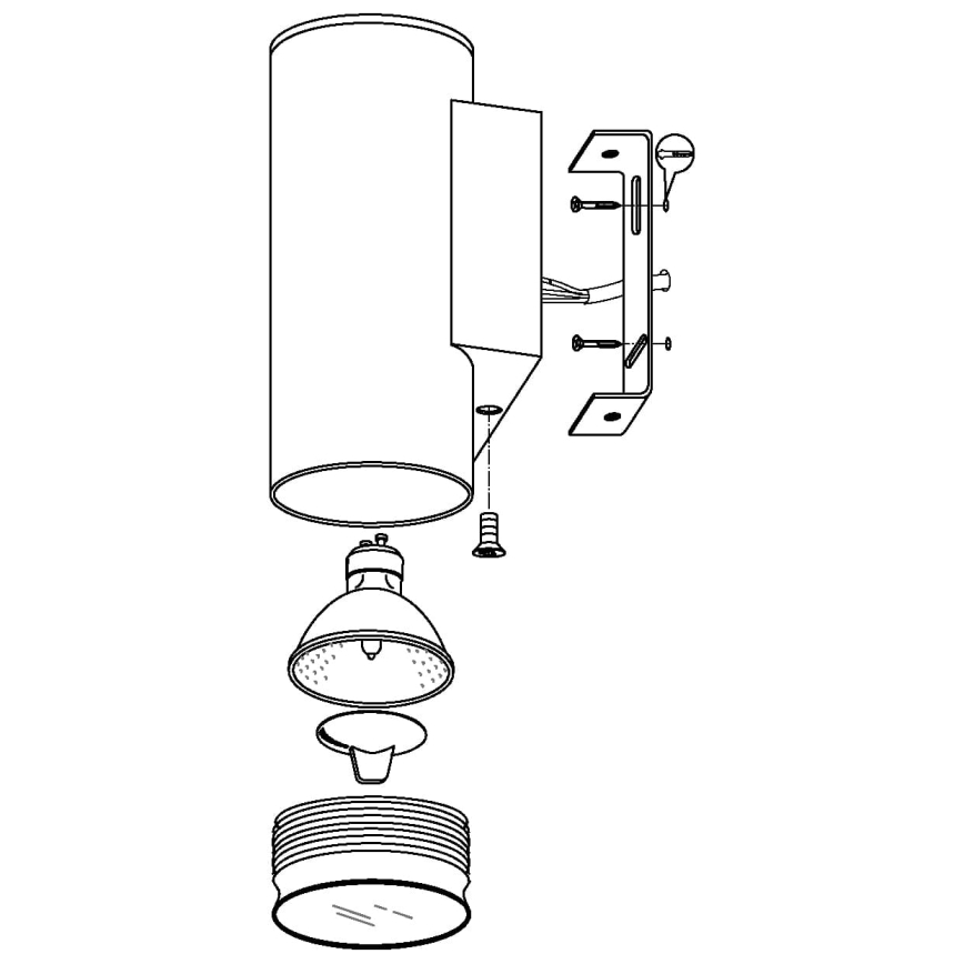 Eglo 33582 - LED RGBW Hämardatav väli seinavalgustus RIGA 2xGU10/5W/230V IP44