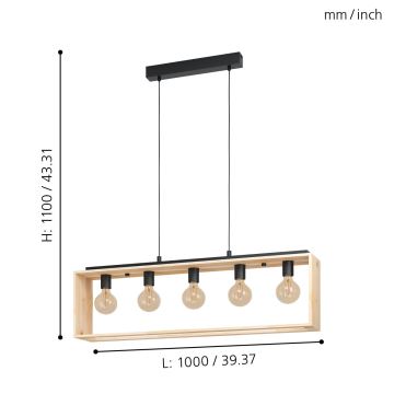 Eglo - Lühter 5xE27/40W/230V