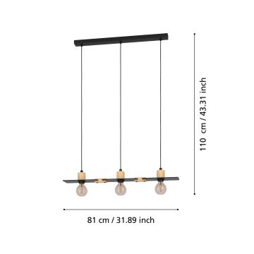 Eglo - Lühter 3xE27/40W/230V