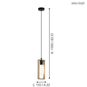 Eglo - Lühter 1xE27/60W/230V - FSC sertifitseeritud