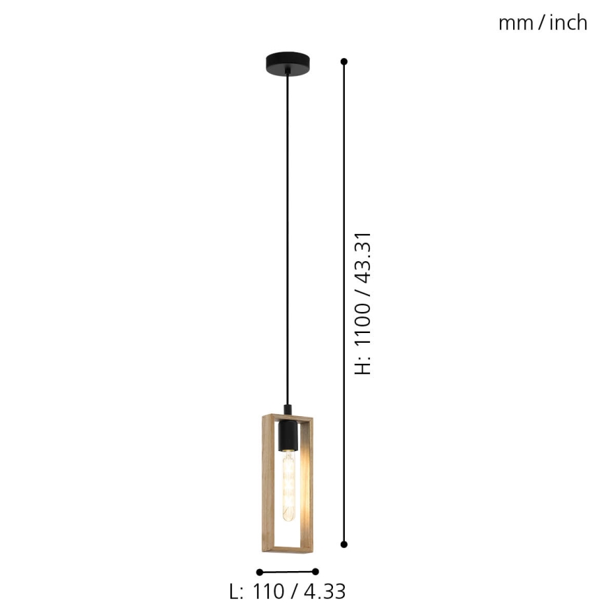 Eglo - Lühter 1xE27/60W/230V - FSC sertifitseeritud