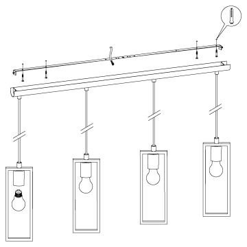 Eglo - Lühter 4xE27/60W/230V - FSC sertifitseeritud