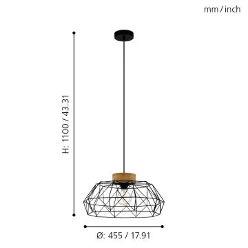 Eglo - Lühter 1xE27/60W/230V - FSC sertifitseeritud