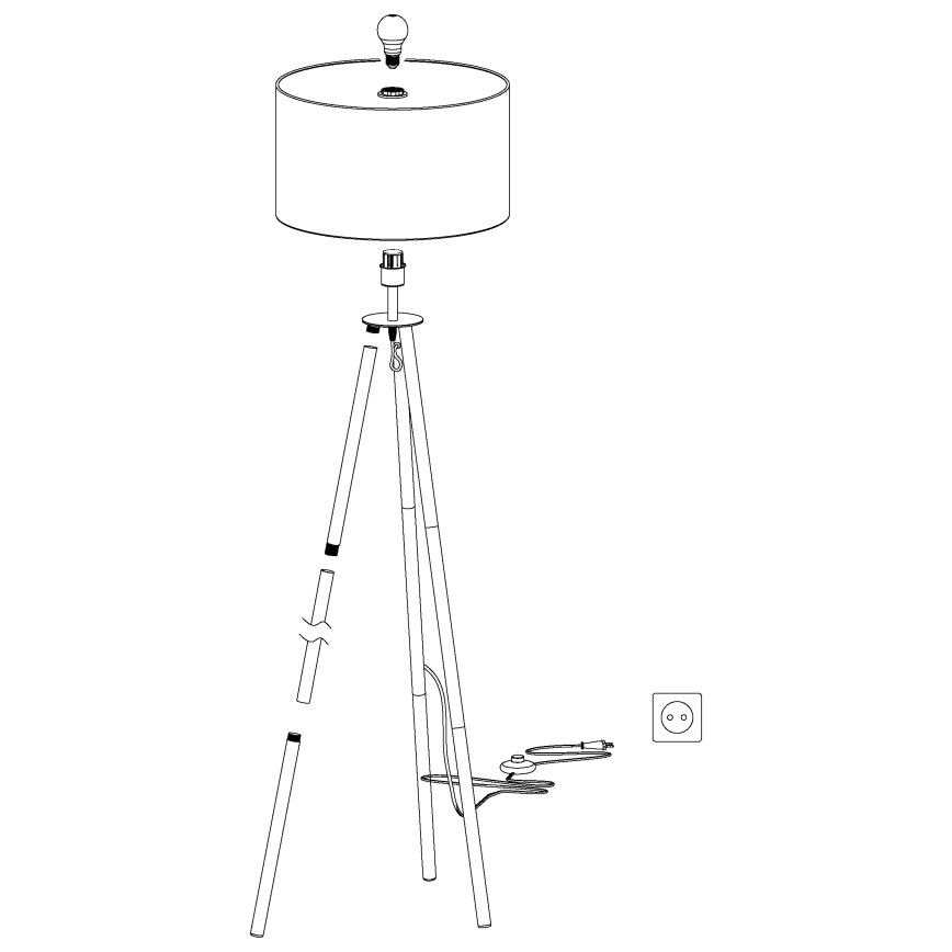 Eglo - Põrandalamp 1xE27/60W/230V - FSC sertifitseeritud