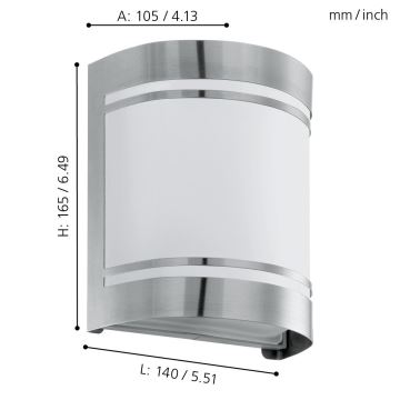 Eglo 74009 - Väli seinavalgusti ROSADA 1xE27/40W/230V IP44