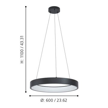 Eglo - LED RGBW Hämardatav lühter LED/26W/230V 2700-6500K ZigBee